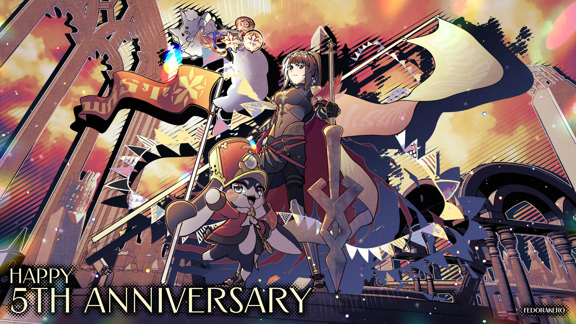 Commissioned by WRST | Characters property of WRST, HoYoVerse, and Super Creative | Niumie design by GENMUprism